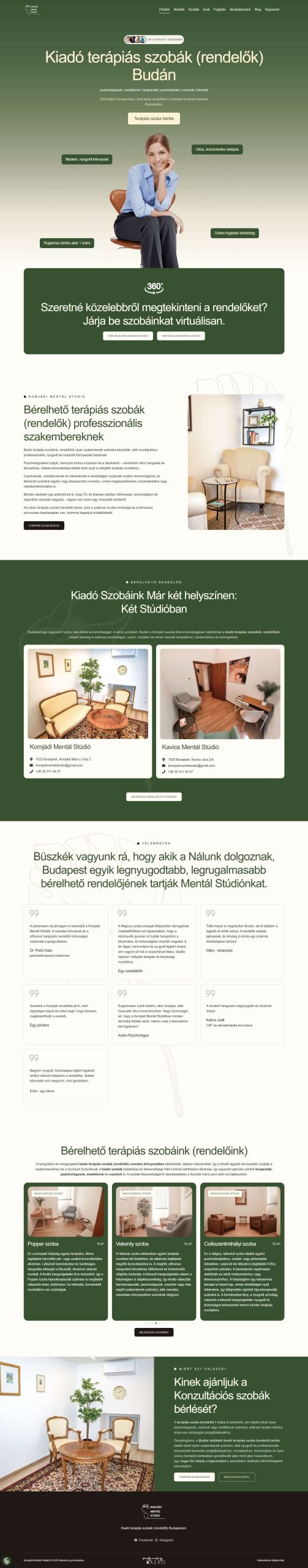 komjádi mentál stúdió főoldali webdesign tervezés